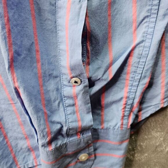 Bonobos Shirt Mens Medium Blue Pink Striped Long Sleeve Slim Fit Button Up - Picture 2 of 8